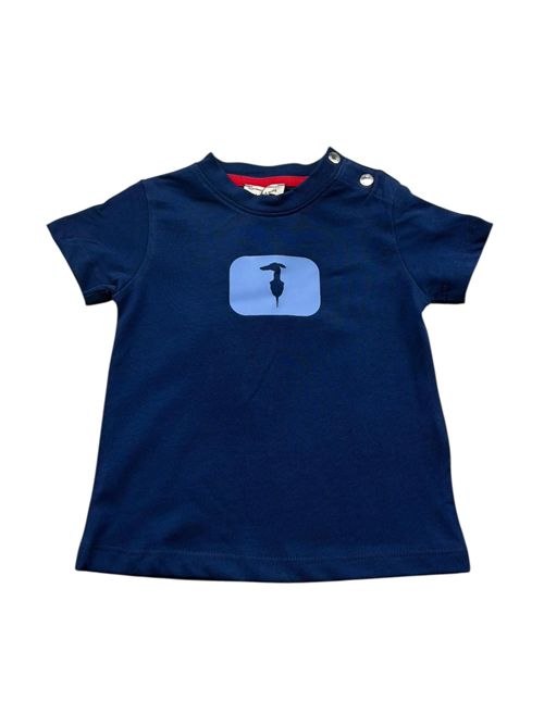 T-shirt blu per bambino con levriero TRUSSARDI JEANS | TIP26093TS/FXBLUE_EST